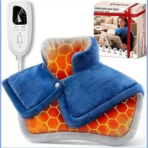 Blue and Orange Heating Pad with Remote